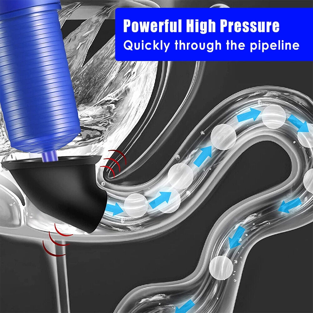 JahyShow Toilet unclogging Plunger tool, Drain Unblocker,Sink plunger, Powerful Manual Pneumatic Dredge Equipment，High Pressure Air Drain Cleaner Pump, Applied to Kitchen, Bathroom, Clogged Pipe