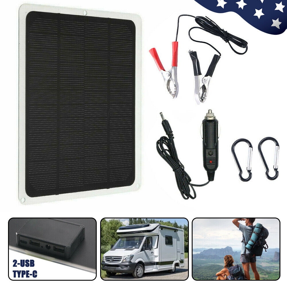 20W Solar Panel 12V Trickle Charge Battery Charger For Maintainer Marine RV Car