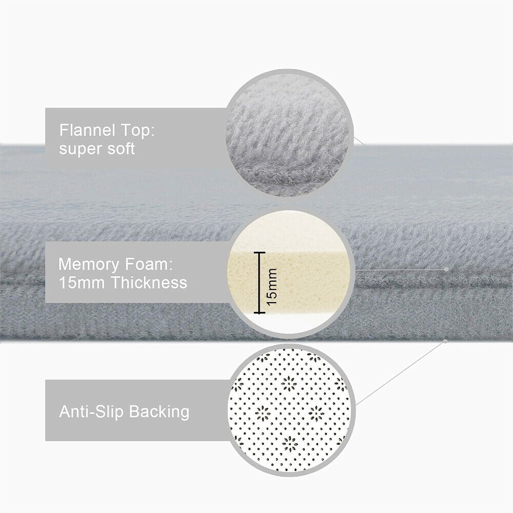 Memory Foam 3 PCS Bathroom Rug Absorbent Bath Mat Set Small Large and Contour Rug