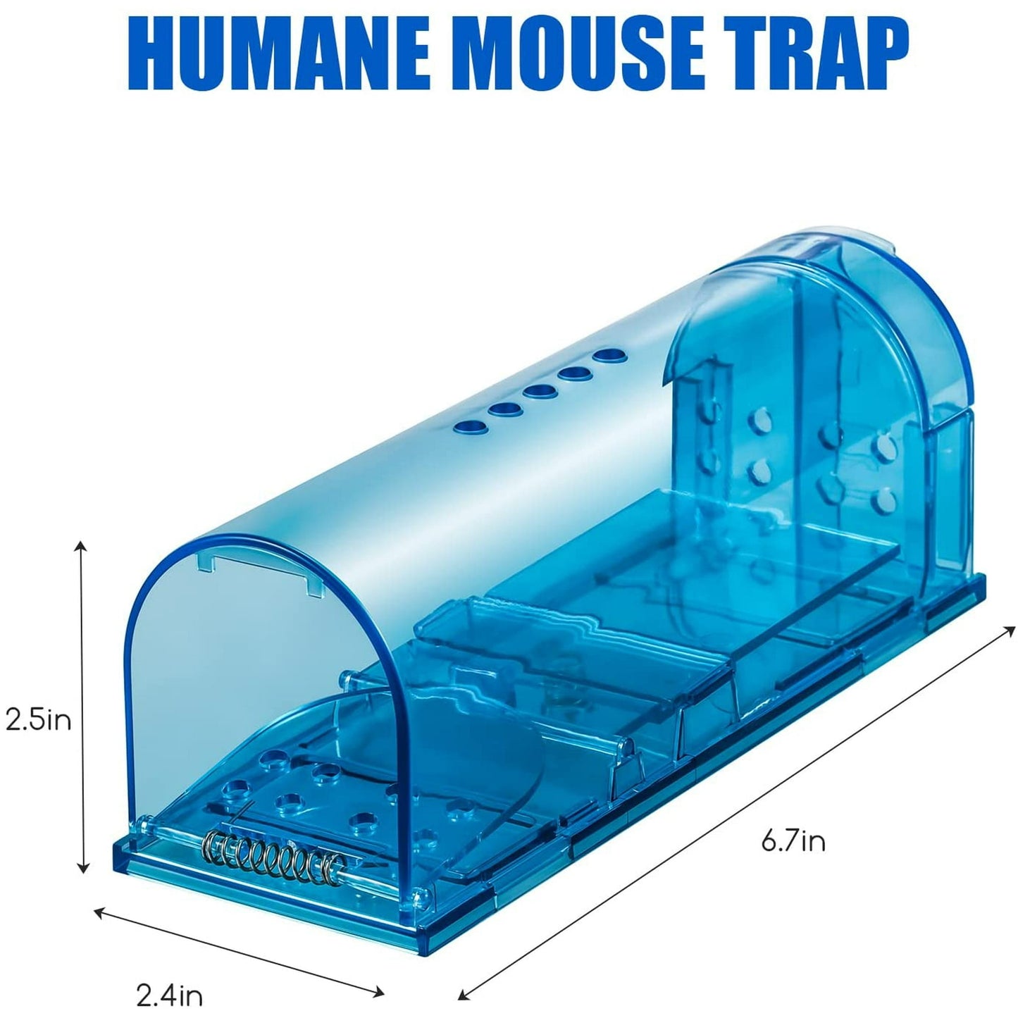 2 Pack Humane Mouse Trap , Mice Trap No Kill -Blue