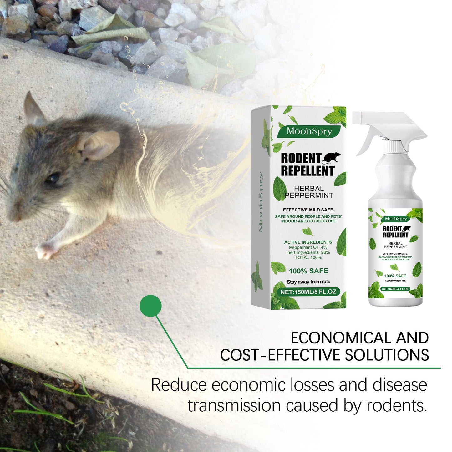 Mint-Scented Mouse Repellent Spray, 500ml Natural Insect Spray