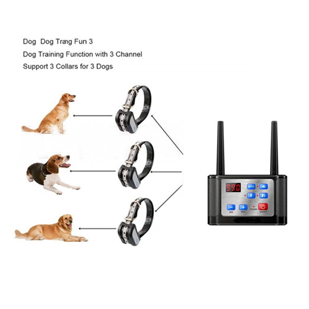 New Electric Wireless Dog Fence System, Containment System Training Collar Shock For 1/2/3 Pet Dog Container Boundary System(For 3 pet)