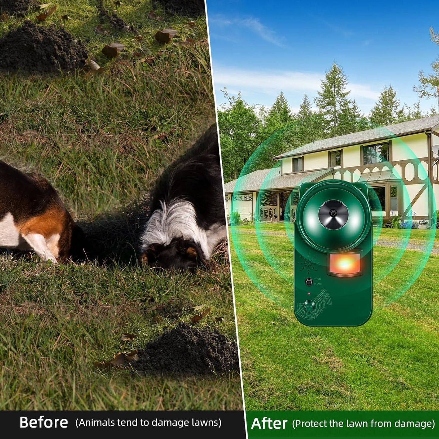 Bird Deterrents for Outside Ultrasonic Bird Repellent Devices Deer Repellent Devices Cat Repellent Animal Repeller with Motion Sensor to Keep Bird Raccoon Rabbit Squirrel Skunk Out of Balconies Yard
